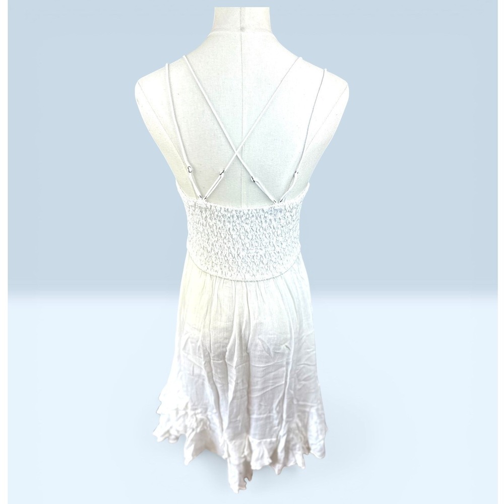 Free People FP One NWT Adella Slip Dress SZ Large White Lace Boho Mini - Picture 5 of 13
